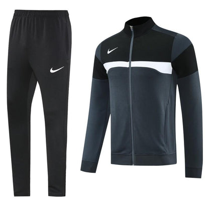 2025 Nike Black/Deep Grey Full Hoodie Zipper Jacket +Long Pants