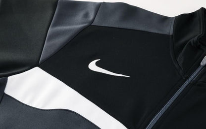 2025 Nike Black/Deep Grey Full Hoodie Zipper Jacket +Long Pants