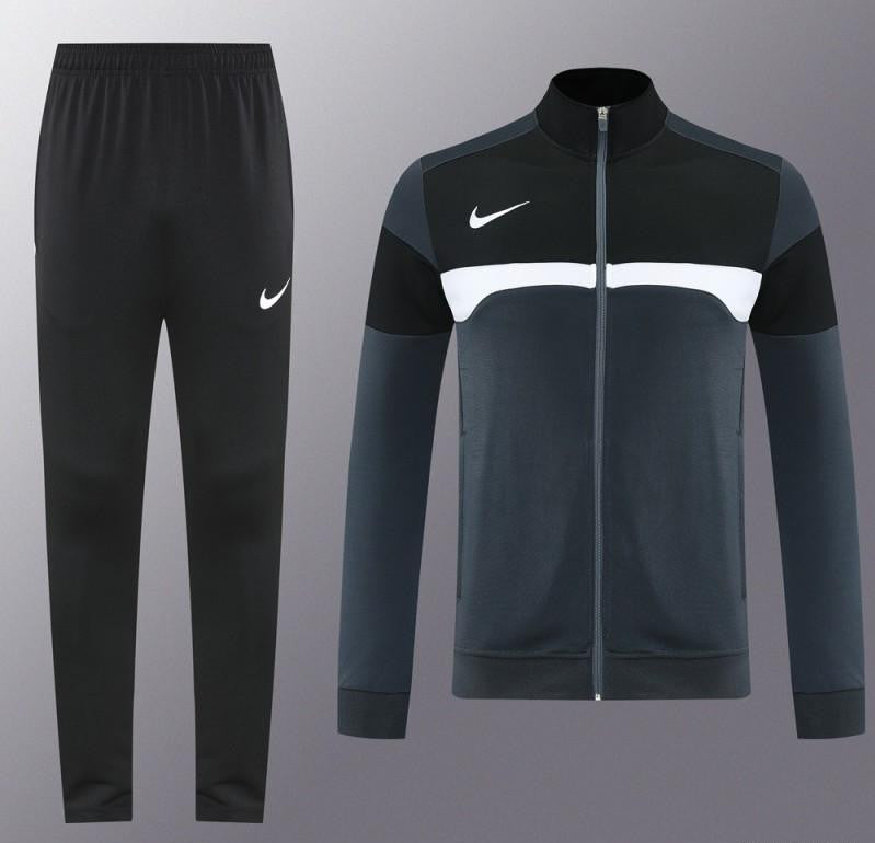2025 Nike Black/Deep Grey Full Hoodie Zipper Jacket +Long Pants