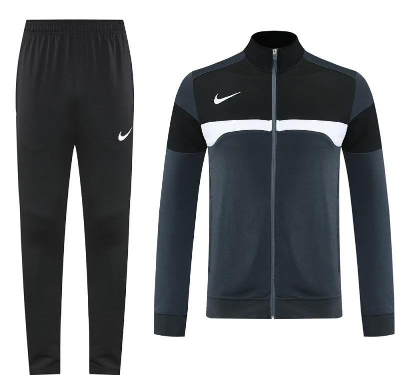 2025 Nike Black/Deep Grey Full Hoodie Zipper Jacket +Long Pants
