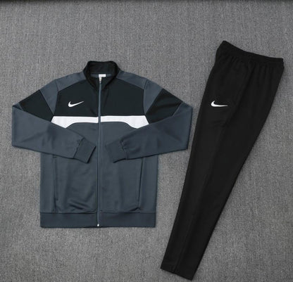 2025 Nike Black/Deep Grey Full Hoodie Zipper Jacket +Long Pants