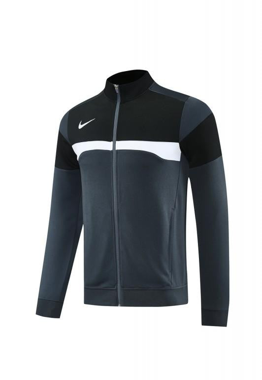 2025 Nike Black/Deep Grey Full Hoodie Zipper Jacket +Long Pants