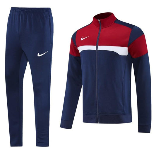 2025 Nike Red/Navy Full Hoodie Zipper Jacket +Long Pants