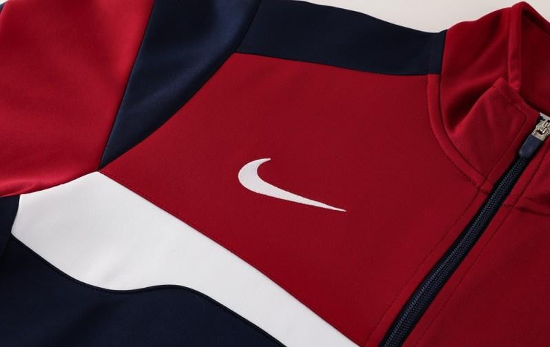 2025 Nike Red/Navy Full Hoodie Zipper Jacket +Long Pants