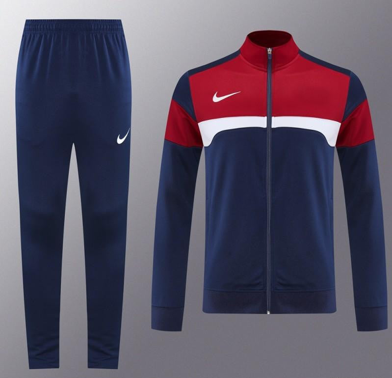 2025 Nike Red/Navy Full Hoodie Zipper Jacket +Long Pants
