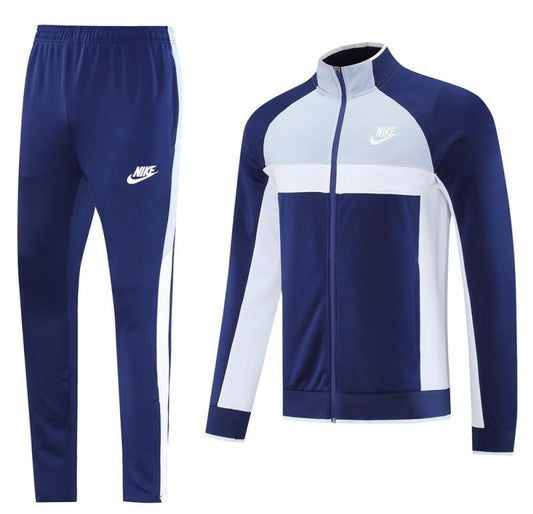 2025 Nike Grey/Navy Full Hoodie Zipper Jacket +Long Pants