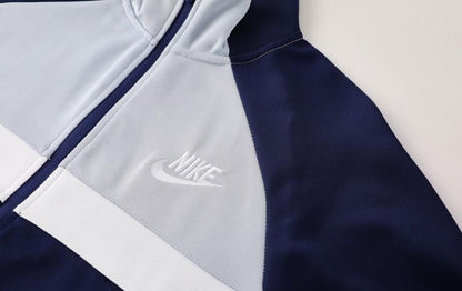 2025 Nike Grey/Navy Full Hoodie Zipper Jacket +Long Pants