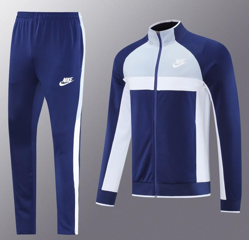 2025 Nike Grey/Navy Full Hoodie Zipper Jacket +Long Pants