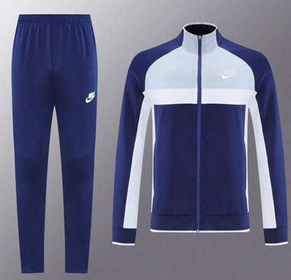 2025 Nike Grey/Navy Full Hoodie Zipper Jacket +Long Pants