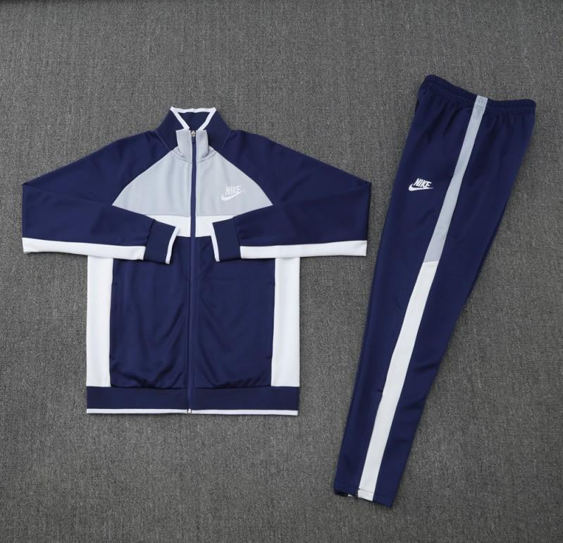 2025 Nike Grey/Navy Full Hoodie Zipper Jacket +Long Pants