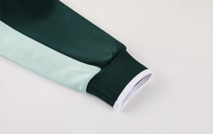 2025 Nike Green/White Full Hoodie Zipper Jacket +Long Pants