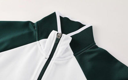 2025 Nike Green/White Full Hoodie Zipper Jacket +Long Pants