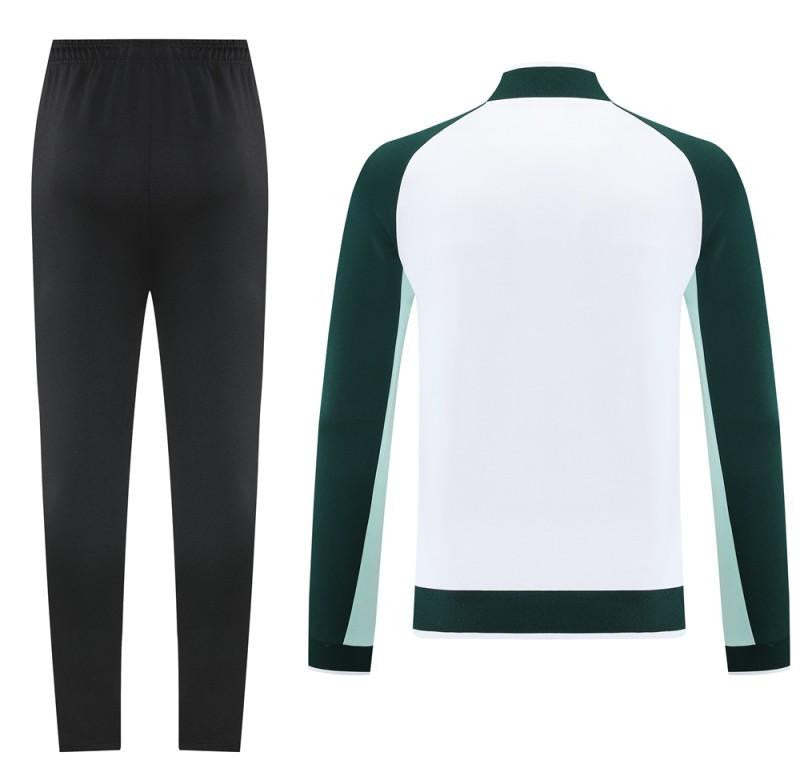 2025 Nike Green/White Full Hoodie Zipper Jacket +Long Pants