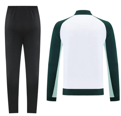 2025 Nike Green/White Full Hoodie Zipper Jacket +Long Pants