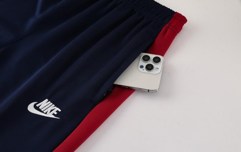 2025 Nike Navy/Red Full Hoodie Zipper Jacket +Long Pants