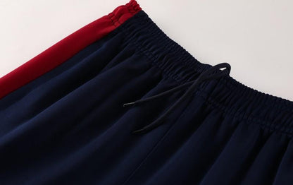 2025 Nike Navy/Red Full Hoodie Zipper Jacket +Long Pants
