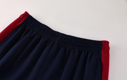 2025 Nike Navy/Red Full Hoodie Zipper Jacket +Long Pants