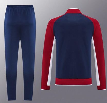 2025 Nike Navy/Red Full Hoodie Zipper Jacket +Long Pants