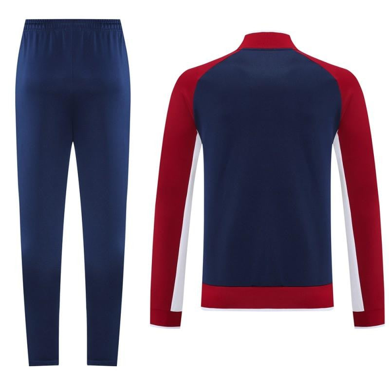 2025 Nike Navy/Red Full Hoodie Zipper Jacket +Long Pants