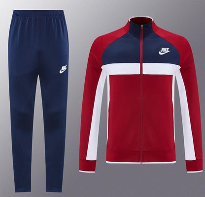 2025 Nike Navy/Red Full Hoodie Zipper Jacket +Long Pants