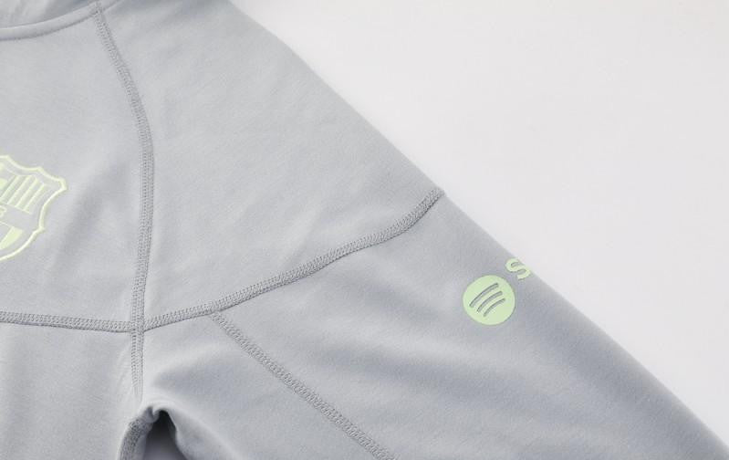 25/26 Barcelona Grey Full Zipper Hoodie Jacket +Long Pants