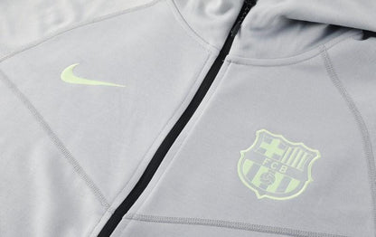 25/26 Barcelona Grey Full Zipper Hoodie Jacket +Long Pants