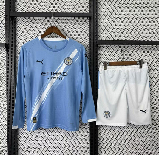 25/26 Kids Manchester City Home Long Sleeve Jersey