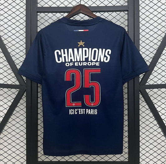 1 Star 24/25 PSG Home Jersey With 25 Champions Printing