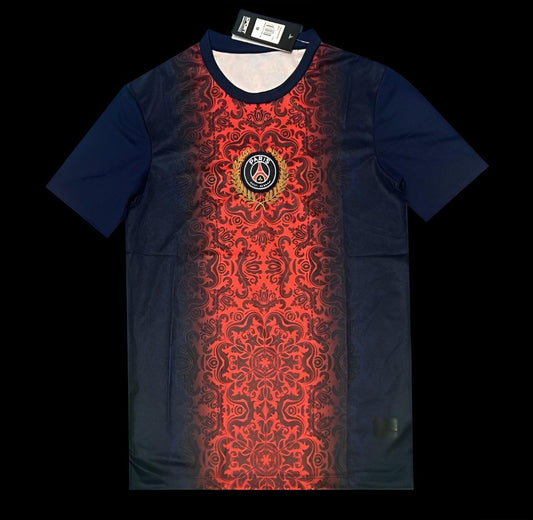 25/26 Paris Saint-Germain Navy with Red Ornate Pattern Jersey