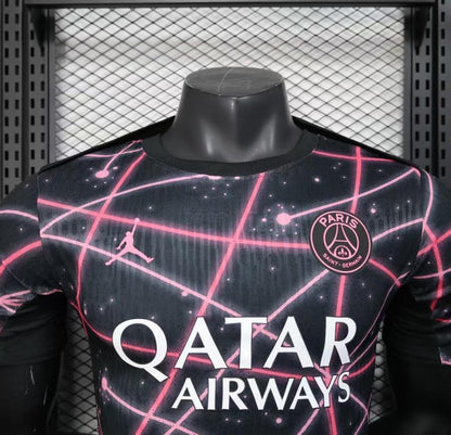 Player Version 25/26 Paris Saint-Germain PSG Black with Neon Geometric Network Jersey