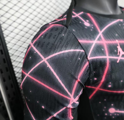 Player Version 25/26 Paris Saint-Germain PSG Black with Neon Geometric Network Jersey
