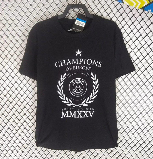 25/26 PSG Black Champion Black T-Shirts