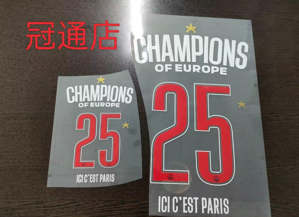 Play Version 1 Star 24/25 PSG Home Jersey With Final Match Champion Jersey