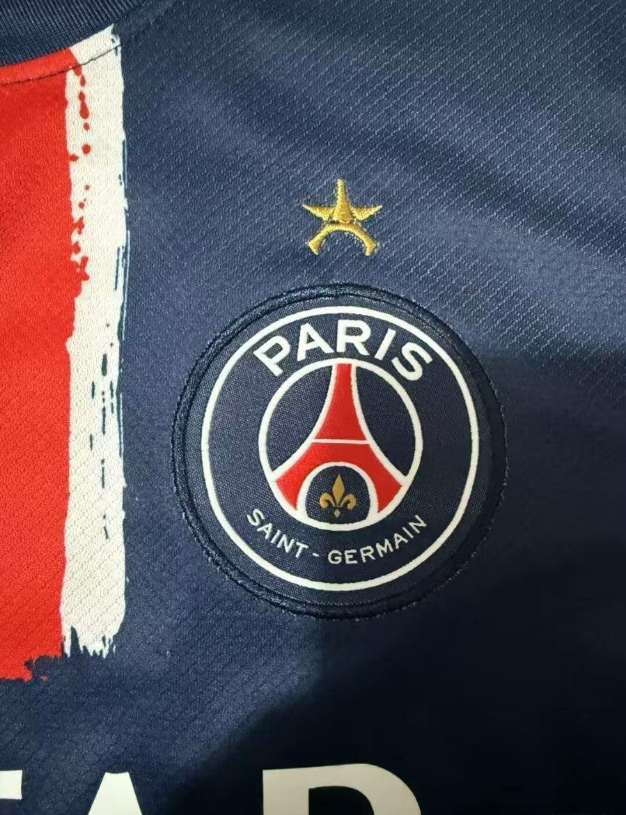 1 Star 24/25 Kids PSG Home Jersey With Final Match Champion Jersey