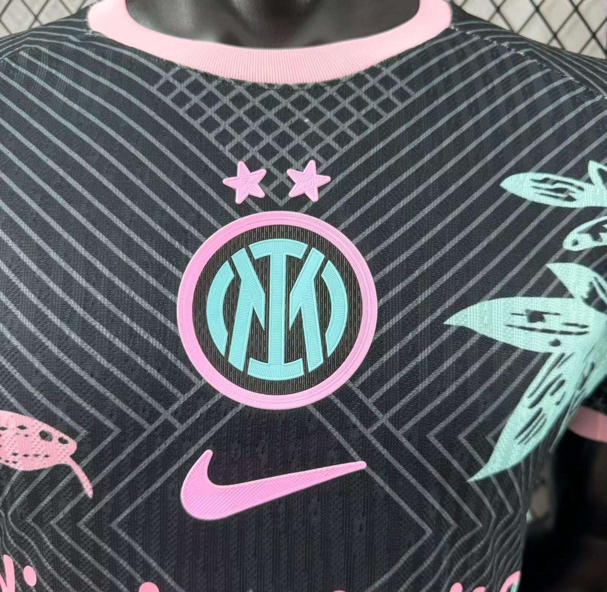 Player Version 25/26 Inter Milan Black with Snake and Floral Pattern Jersey