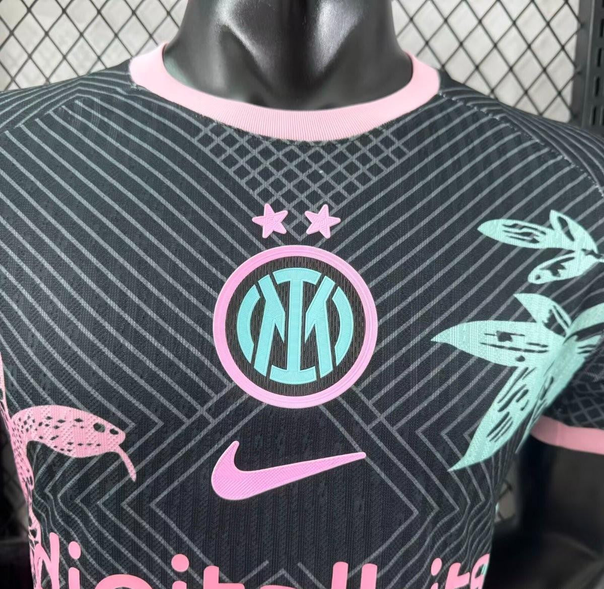 Player Version 25/26 Inter Milan Black with Snake and Floral Pattern Jersey