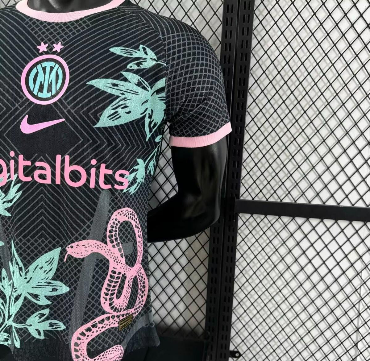 Player Version 25/26 Inter Milan Black with Snake and Floral Pattern Jersey