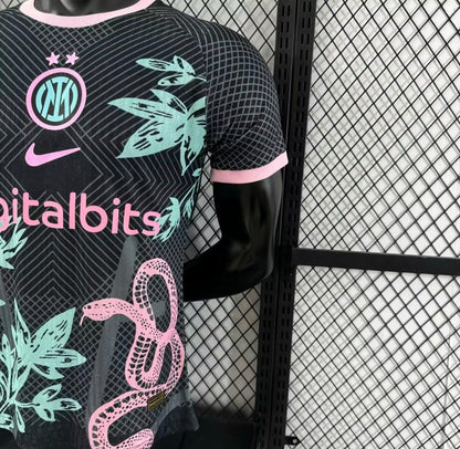 Player Version 25/26 Inter Milan Black with Snake and Floral Pattern Jersey