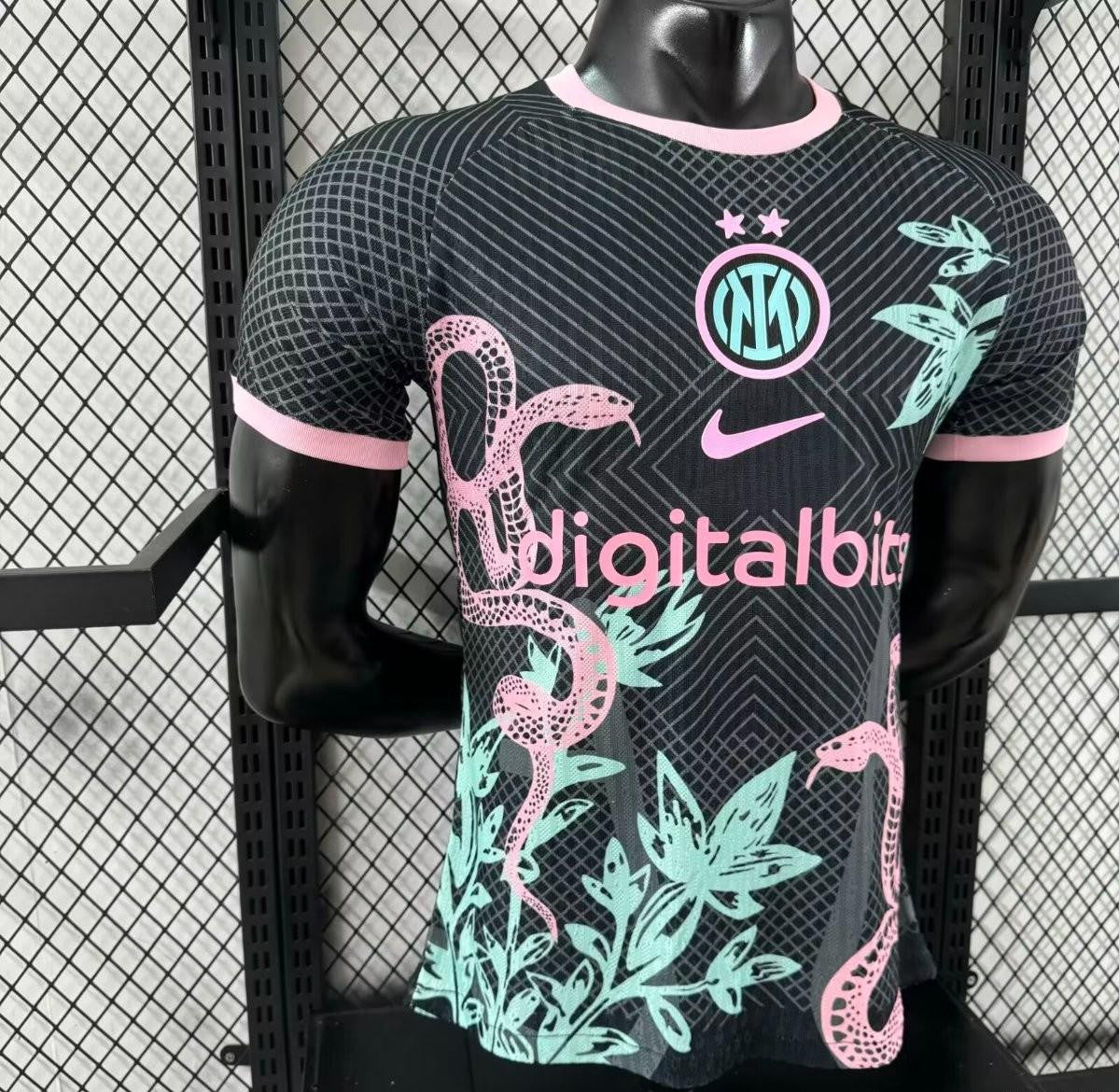 Player Version 25/26 Inter Milan Black with Snake and Floral Pattern Jersey