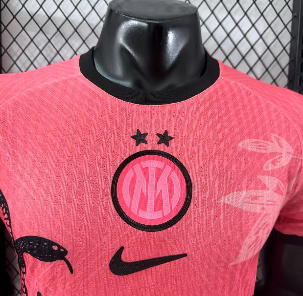 Player Version 25/26 Inter Milan Pink with Snake and Floral Pattern Jersey